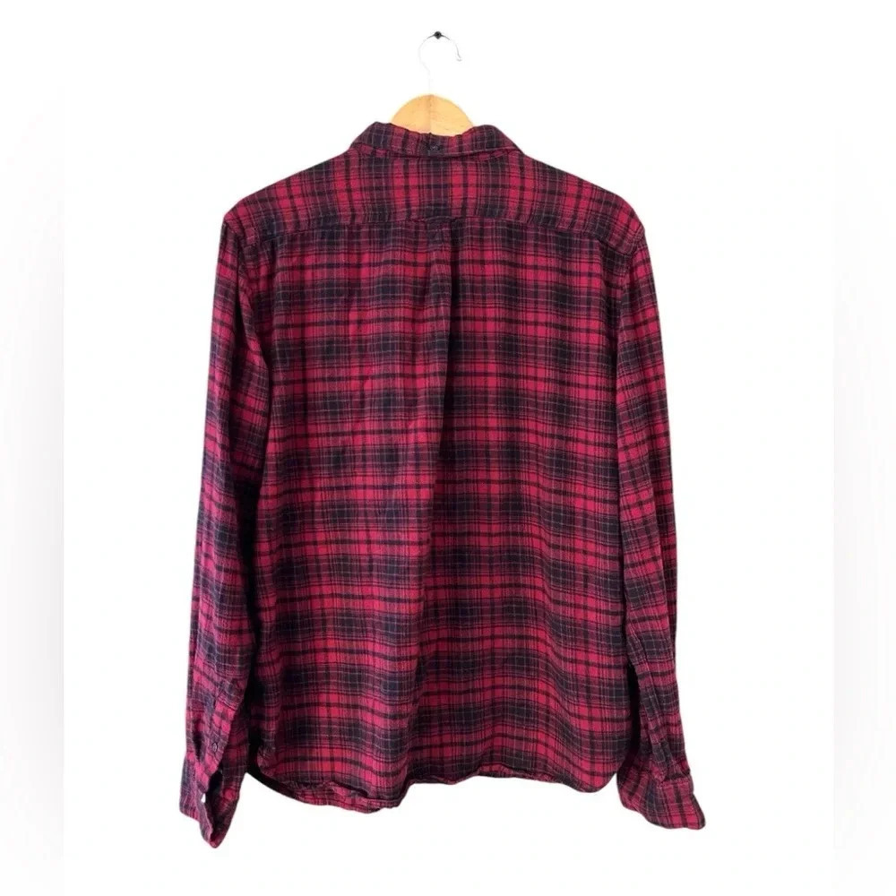Denim & Flower Ricky Singh Red Plaid Flannel Shirt XL Long Sleeve Casual Unisex - Picture 2 of 11